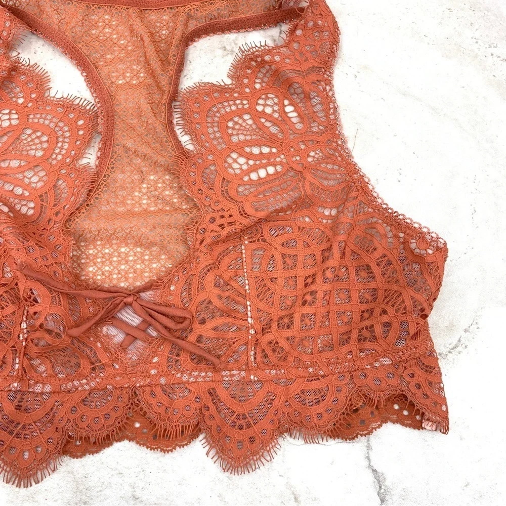 PINK Victoria Secret Women Medium Bralette Pull On Rustic Orange‎ Dream Angels